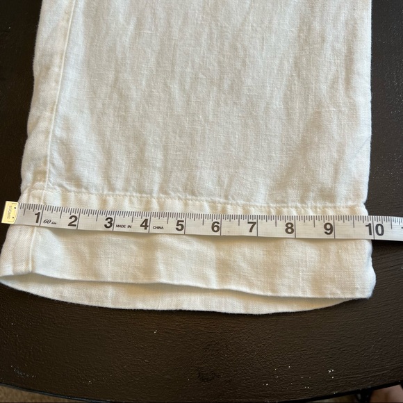 J. JILL White Linen Cropped Pants Size Large - Picture 11 of 15